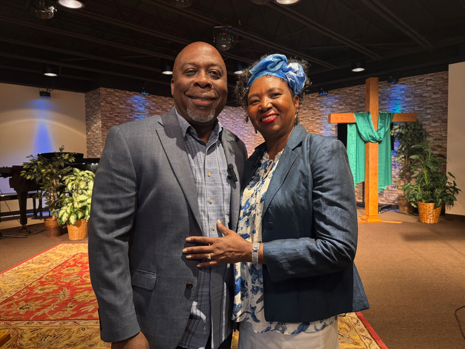 Dr. Rev. Theodore A. Griffin and his wife Randy in the Calvary sanctuary