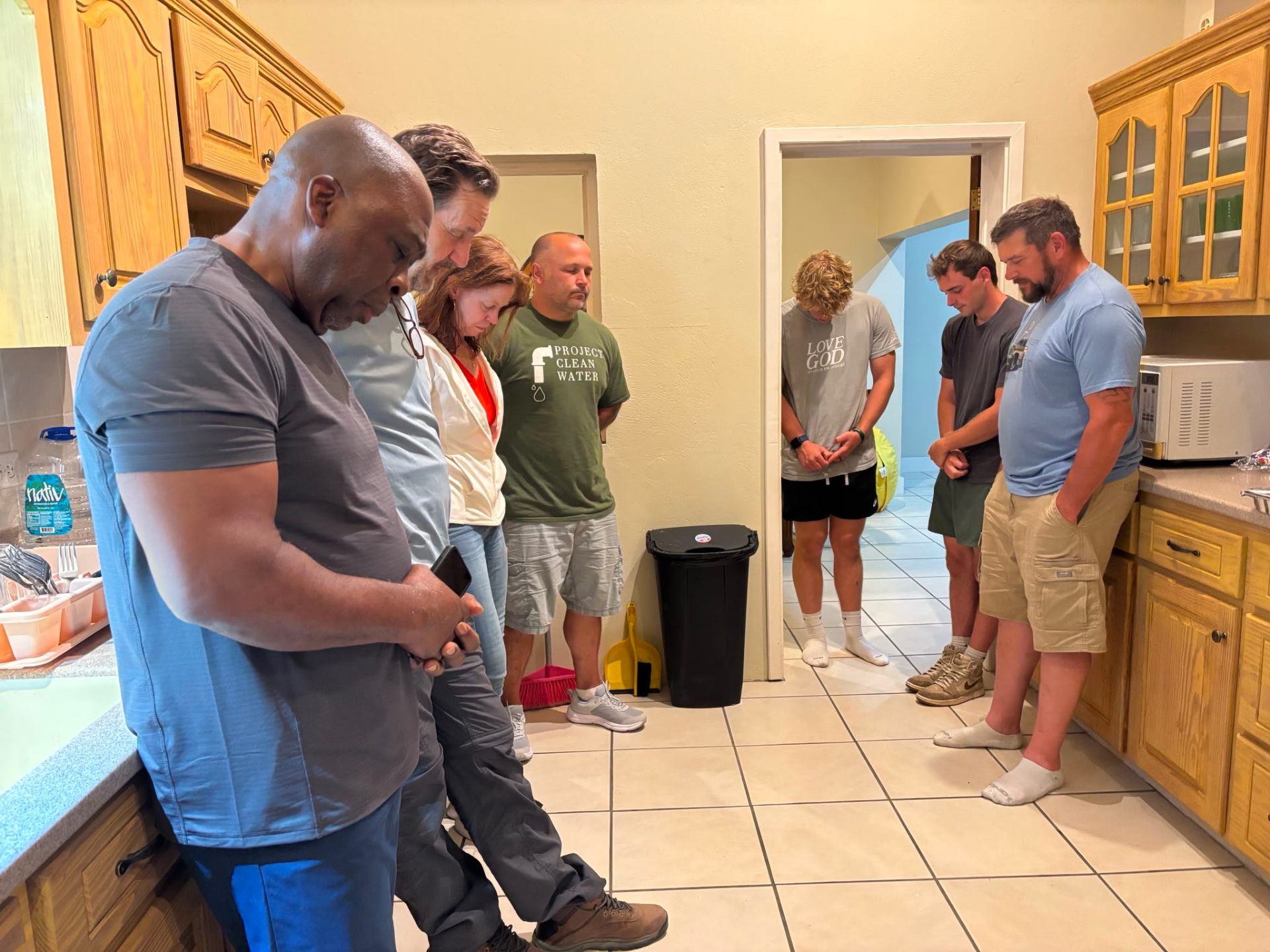 Prayer together on the build site