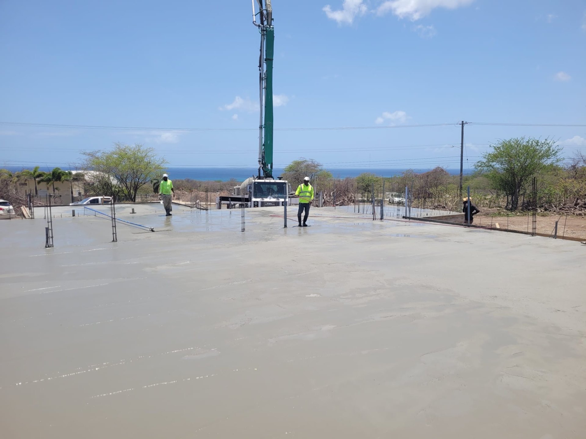 Pouring the concrete foundation